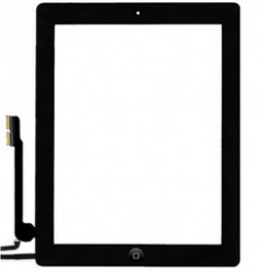 Touch screen + tasto interno Nero (A+) compreso biadesivo iPad 4 Retina